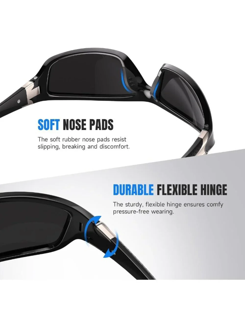 Men's Polarized Sports Sunglasses - UV Protection Wrap Around for Fishing